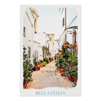 ** Italië Italia AP12 Street Plant Lines Poster