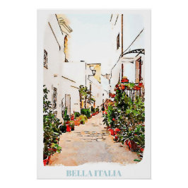 ** Italië Italia AP12 Street Plant Lines Poster