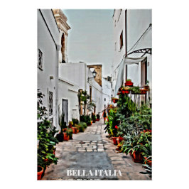 ** Italië Italia AP12 Street Planten Painting Post Perfect Poster