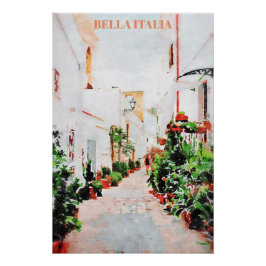 ** Italië Italia AP12 Street Planten Pottery Poste Perfect Poster