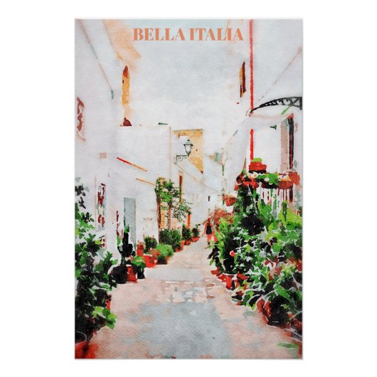 ** Italië Italia AP12 Street Planten Pottery Poste Perfect Poster (Voorkant)