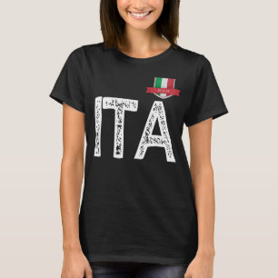 Italië Italia Human-Flag Letter I en T en A Italië T-shirt