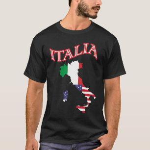 Italië Italia Kaart Vlag expat expatriat familie h T-shirt