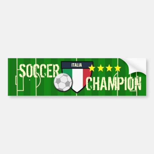 Italië Italia Soccer Champion Bumpersticker (Voorkant)