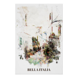 ** Italië Italia Street AP12 Planten Ondergedreven Perfect Poster