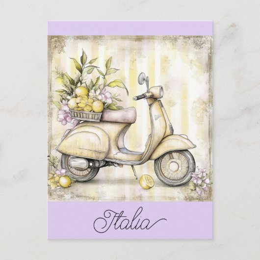 Italië Italia Vespa Scooter Reizen Briefkaart (Voorkant)