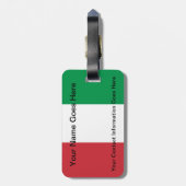 Italië Italiaans Bagagelabel van de vlag met leder (Achterkant verticaal)