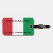 Italië Italiaans Bagagelabel van de vlag met leder (Achterkant horizontaal)