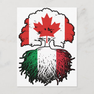 Italië Italiaans Canadees Canada Boomwortels Vlag Briefkaart