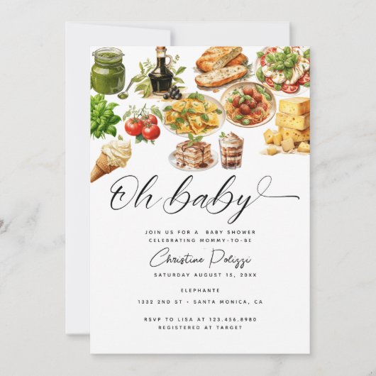 Italië | Italiaans eten | BABY SHOWER Kaart (Voorkant)