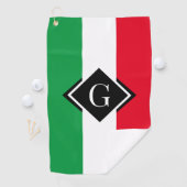 Italië Italiaans Initiaal met de vlag Red White Gr Golfhanddoek (Insitu)