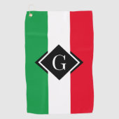 Italië Italiaans Initiaal met de vlag Red White Gr Golfhanddoek (Voorkant)