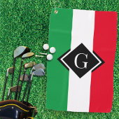 Italië Italiaans Initiaal met de vlag Red White Gr Golfhanddoek