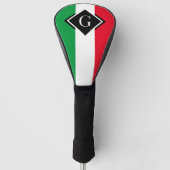 Italië Italiaans Initiaal met de vlag Red White Gr Golfheadcover (Voorkant)