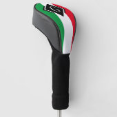 Italië Italiaans Initiaal met de vlag Red White Gr Golfheadcover (Schuin)