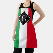 Italië Italiaans Initiaal met de vlag Red White Gr Schort (Insitu)