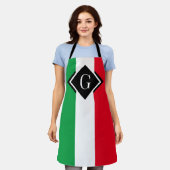 Italië Italiaans Initiaal met de vlag Red White Gr Schort (Gedragen)