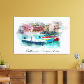 ** Italië Italiaans Taal Cinque Terre AP12 Art Canvas Afdruk (Insitu (Woonkamer))