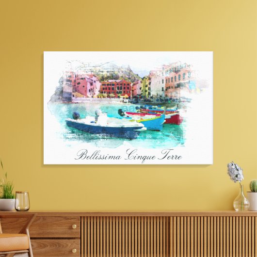 ** Italië Italiaans Taal Cinque Terre AP12 Art Canvas Afdruk (Insitu (Woonkamer))
