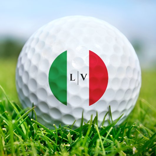 Italië Italiaans Vlag Rood Wit Groen Naam Initiale Golfballen