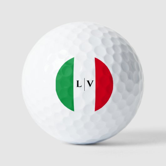 Italië Italiaans Vlag Rood Wit Groen Naam Initiale Golfballen (Voorkant)