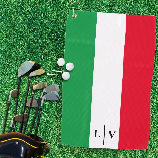 Italië Italiaans Vlag Rood Wit Groen Naam Initiale Golfhanddoek