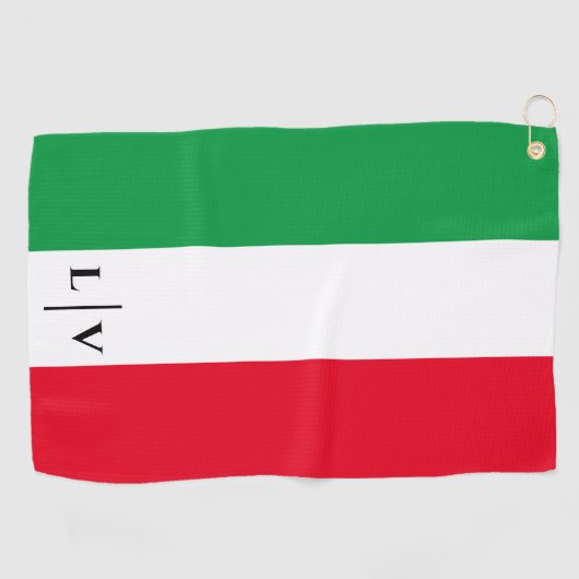 Italië Italiaans Vlag Rood Wit Groen Naam Initiale Golfhanddoek (Horizontaal)