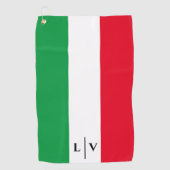 Italië Italiaans Vlag Rood Wit Groen Naam Initiale Golfhanddoek (Voorkant)