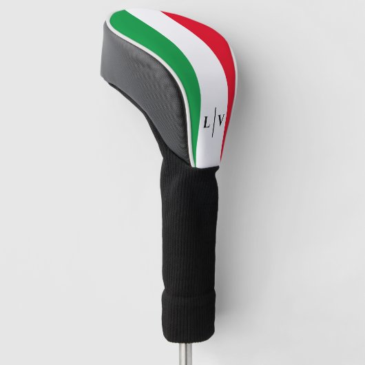 Italië Italiaans Vlag Rood Wit Groen Naam Initiale Golfheadcover (Schuin)