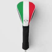 Italië Italiaans Vlag Rood Wit Groen Naam Initiale Golfheadcover (Voorkant)