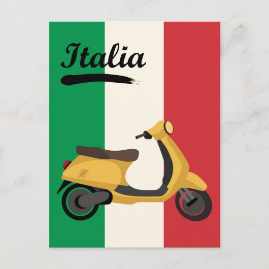 Italië  Italiaans Vlag Vespa Scooter Reizen Briefkaart (Voorkant)