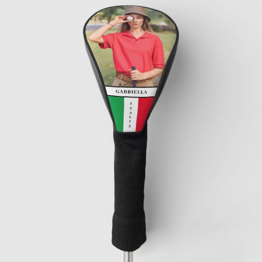 Italië Italiaans Vlaggennaam Foto Afbeelding Golfheadcover (Voorkant)
