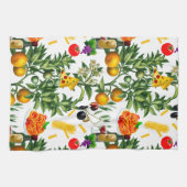 Italië, Italiaans, voedsel, deegwaren, pizza, wijn Theedoek (Horizontaal)