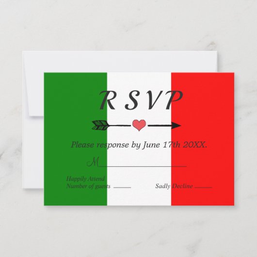 Italië Italiaanse bruiloft RSVP Kaartje (Voorkant)