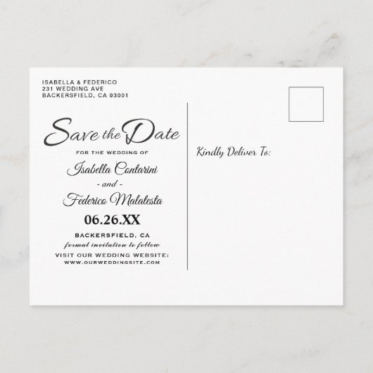 Italië Italiaanse bruiloft Save the Date Aankondigingskaart (Achterkant)