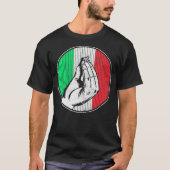 Italië Italiaanse Funny Hand Gesture Flag Pride Fa T-shirt (Voorkant)
