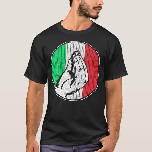 Italië Italiaanse Funny Hand Gesture Flag Pride Fa T-shirt (Voorkant)