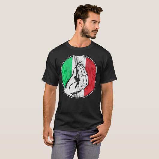 Italië Italiaanse Funny Hand Gesture Flag Pride Fa T-shirt (Voorkant volledig)