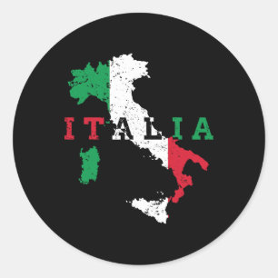 Italië Italiaanse kaart Flag Pride Gift Heritage I Ronde Sticker
