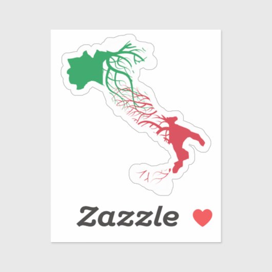 Italië Italiaanse kaart Roots Sticker (Vel)
