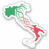 Italië Italiaanse kaart Roots Sticker (Voorkant)
