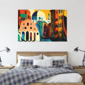 Italië, Italiaanse kunst, Italiaanse inrichting, I Canvas Afdruk (Insitu (Slaapkamer))
