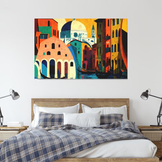 Italië, Italiaanse kunst, Italiaanse inrichting, I Canvas Afdruk (Insitu (Slaapkamer))