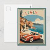 Italië Italiaanse kust Beach Car Briefkaart (Voorkant / Achterkant)