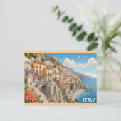 Italië Italiaanse kust Kleurrijke reizen Briefkaart (Staand voorkant)