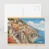 Italië Italiaanse kust Kleurrijke reizen Briefkaart (Voorkant / Achterkant)