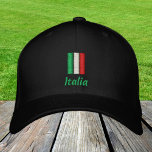 Italië/Italiaanse mode van de vlag/Italië/Patriott Geborduurde Pet<br><div class="desc">Ingeborduurde Petten: Italië & Italiaanse mode honkbal/vrachtwagenhoeden voor Italiaanse patriotten - houd van mijn land,  reizen,  vakantie/sportfans</div>
