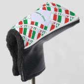 Italië Italiaanse vlag betegeld groen gepersonalis Golfheadcover (3/4 voorkant)