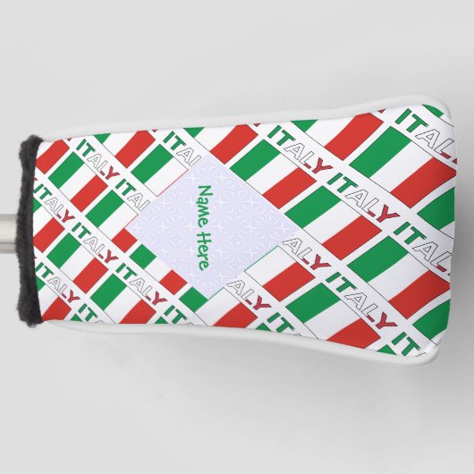 Italië Italiaanse vlag betegeld groen gepersonalis Golfheadcover (Voorkant)