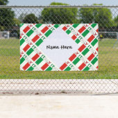 Italië Italiaanse vlag betegelde zwarte personalis Spandoek (Insitu)